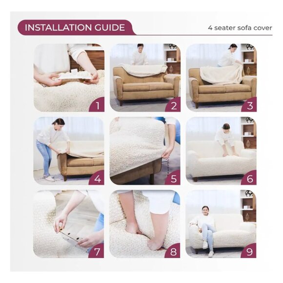 Sofa Slipcover - Stretch Couch Cover - Stylish Cushion Sofa Cover - Picture 11 of 11